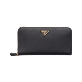 Große Saffiano-Leder in Schwarz 9.5cm