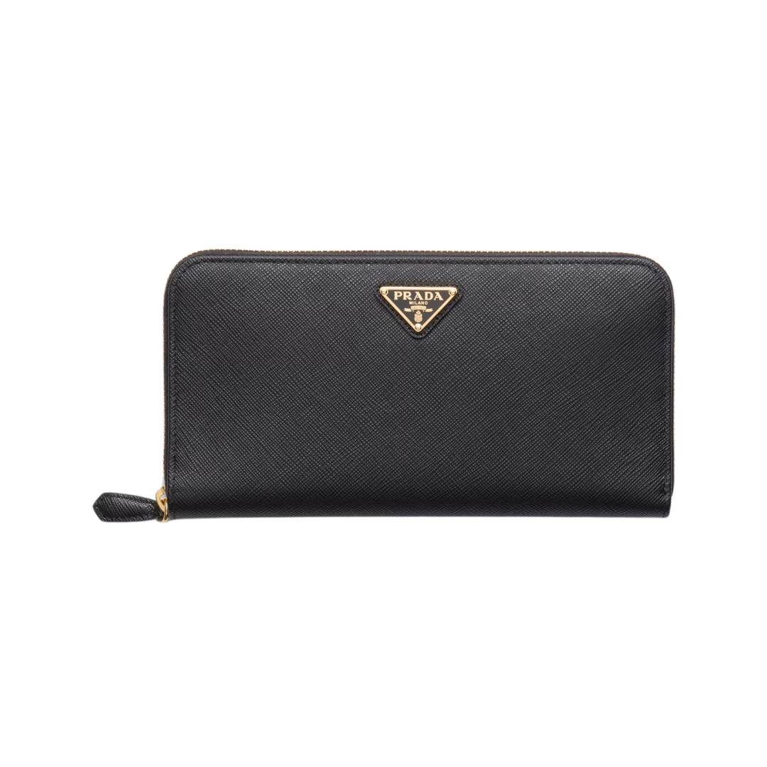 Große Saffiano-Leder in Schwarz 9.5cm