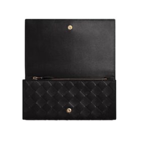 Leder-Geldbörse Schwarz 10cm