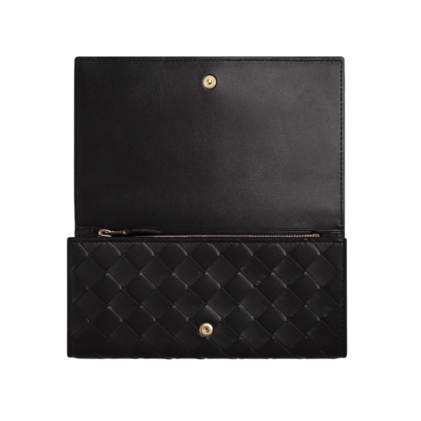 Leder-Geldbörse Schwarz 10cm