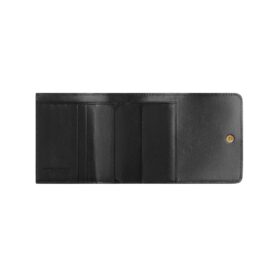 Leder-Geldbörse Schwarz 9cm