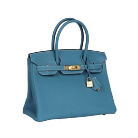 Blue Jean Togo mit Gold-Beschlägen 30cm