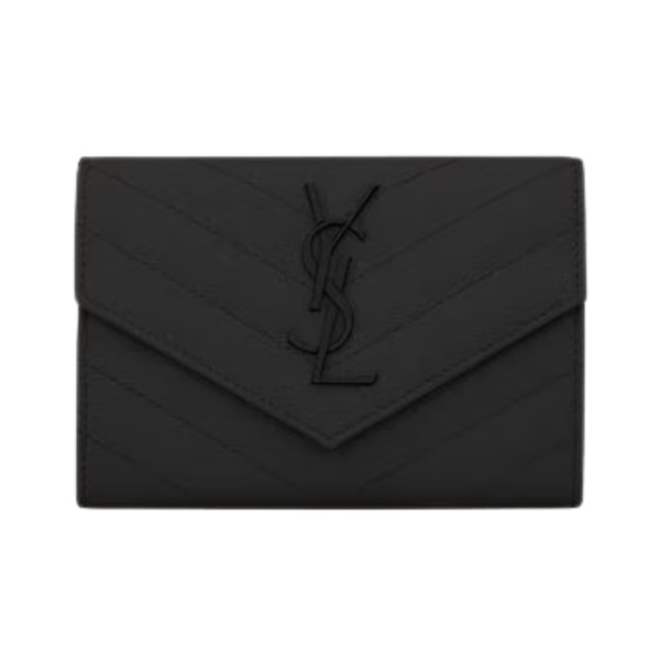 Cassandre Matelassé kleine Umschlag-Geldbörse aus Grain de Poudre Leder 13.5cm