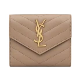 Cassandre Matelassé kompakte Tri-Fold-Geldbörse aus Lammleder 12.5cm