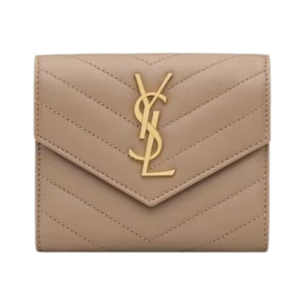 Cassandre Matelassé kompakte Tri-Fold-Geldbörse aus Lammleder 12.5cm