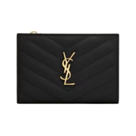 Cassandre Matelassé Fragments Bifold-Geldbörse aus Grain de Poudre-Leder 13cm