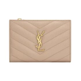 Cassandre Matelassé Fragments Bifold-Geldbörse aus Grain de Poudre-Leder 13cm