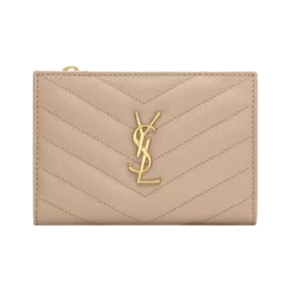 Cassandre Matelassé Fragments Bifold-Geldbörse aus Grain de Poudre-Leder 13cm