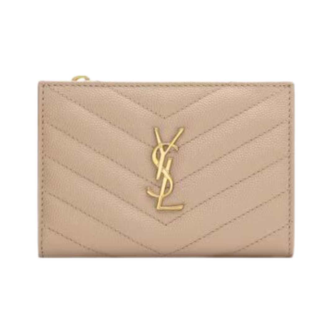 Cassandre Matelassé Fragments Bifold-Geldbörse aus Grain de Poudre-Leder 13cm