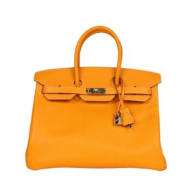 Jaune d'Or Candy Epsom mit Permabrass-Beschlägen 35cm