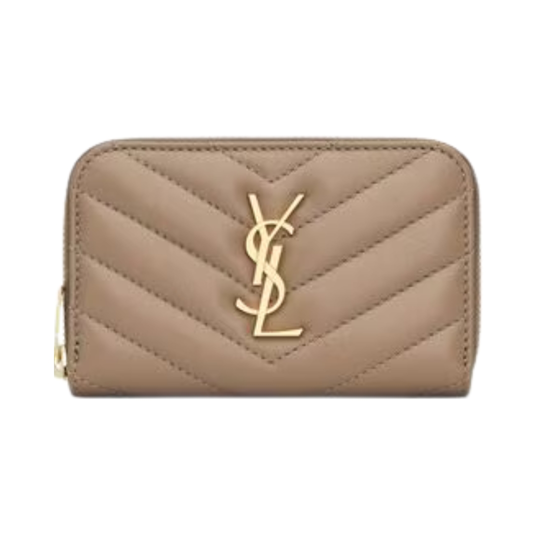 Cassandre matelassierte Münz-Karten-Brieftasche aus Lammleder 11cm