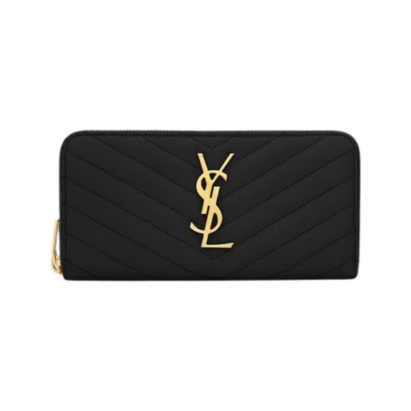 cassandre matelassé zip around wallet in grain de poudre leather 19cm