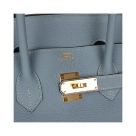 Bleu Lin Togo Goldbeschläge 35cm