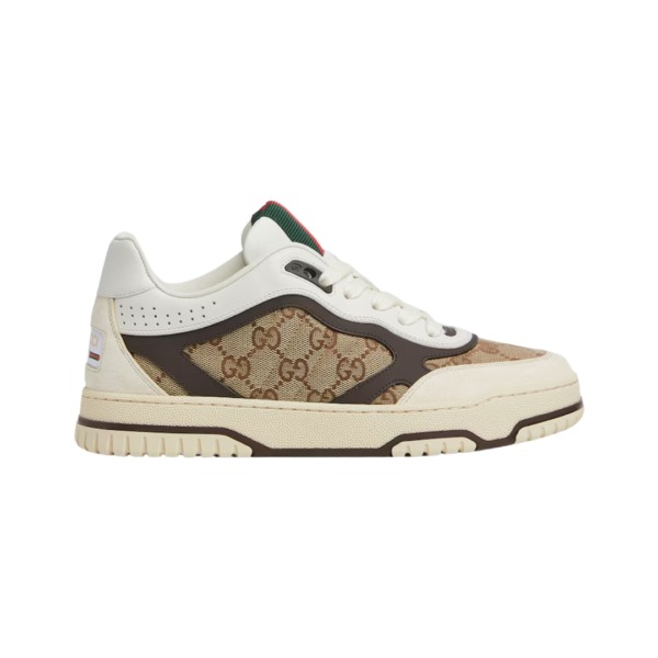 Brauner Lederbesatz Re-Web-Turnschuh