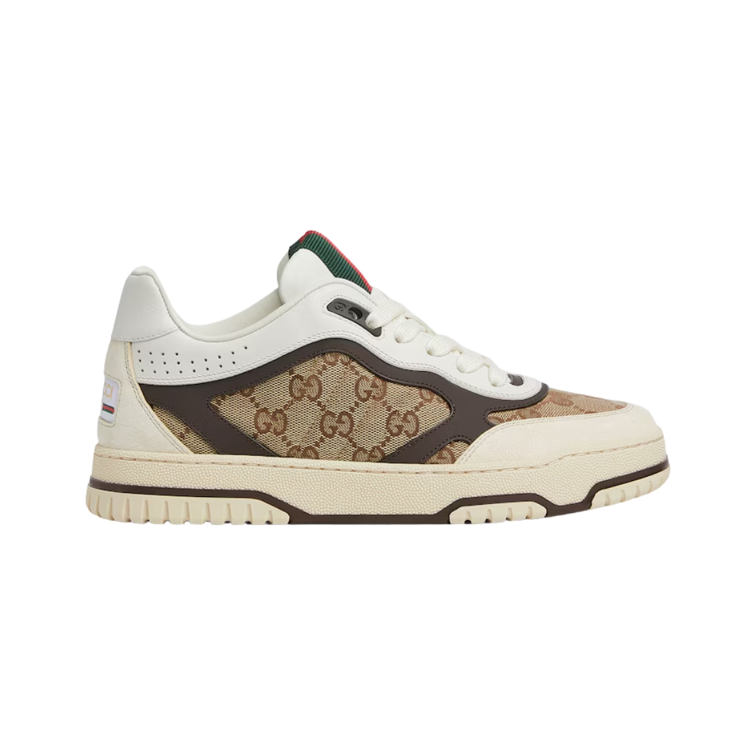 Brauner Lederbesatz Re-Web-Turnschuh