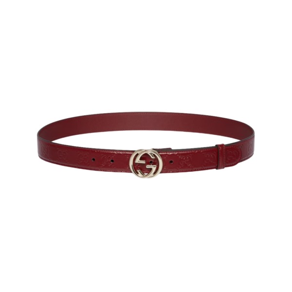 Leder mit GG-Ornament in Rot 3cm