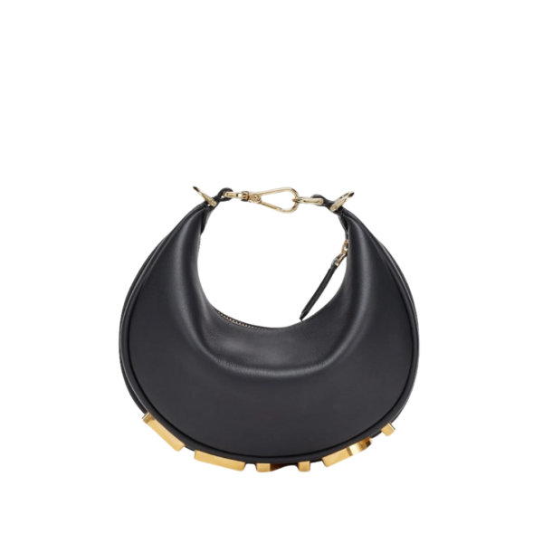 Mini schwarze Ledertasche 13cm