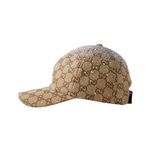 Canvas-Baseballkappe mit Kristallen
