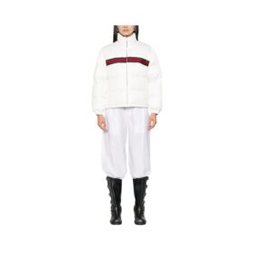 Twill-Daunenjacke Weiß