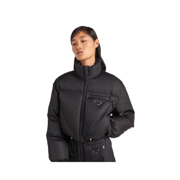 Gabardine Daunenjacke Schwarz