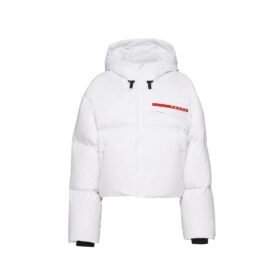 Gekürzte Pufferjacke Weiß