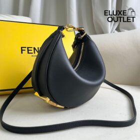 Mini schwarze Ledertasche 13cm