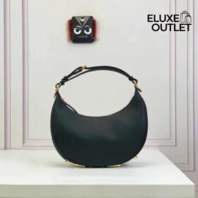 Schwarze Ledertasche  24.5cm