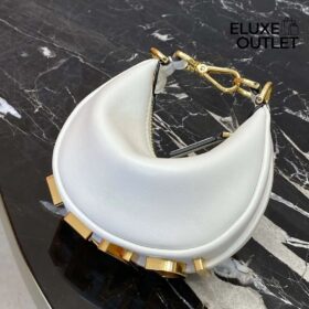 Mini weiße Ledertasche 13cm