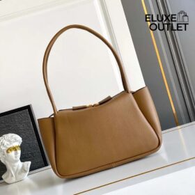 Lederschultertasche in Karamell 16cm