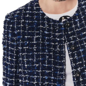 Tweed Marineblau, Blau & Ecru