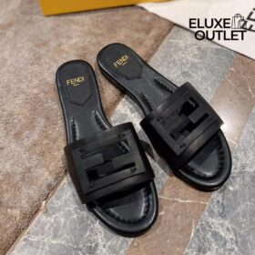 Flip-Flops aus schwarzem Leder