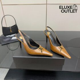 Babylone Breteuil Slingback Pumps aus glattem Leder 9cm