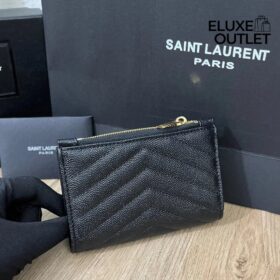 Cassandre Matelassé Fragments Bifold-Geldbörse aus Grain de Poudre-Leder 13cm