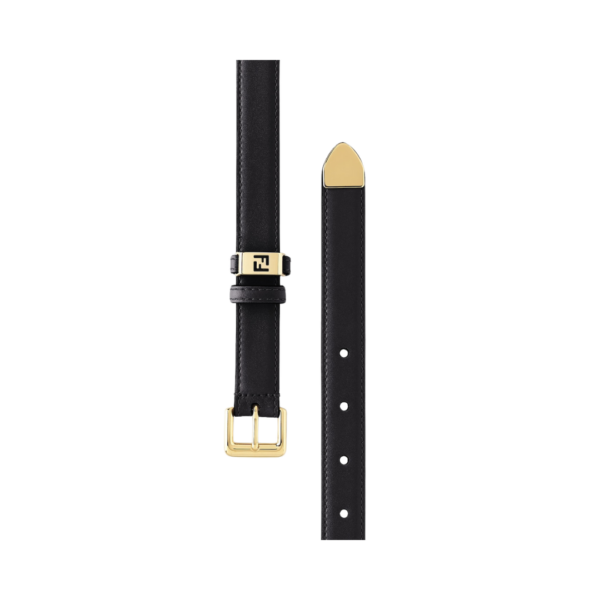 Schwarzer Leder Gürtel 2,5 cm