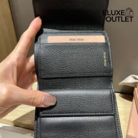Kleine Leder-Geldbörse Schwarz 9cm