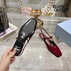 Slingback-Ballerinas Kirschrot 1.5cm
