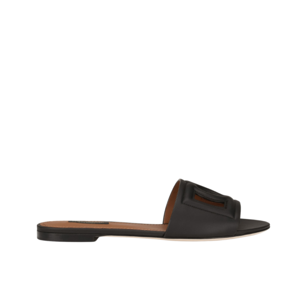 Calfskin-Pantoletten mit DG Millennials-Logo