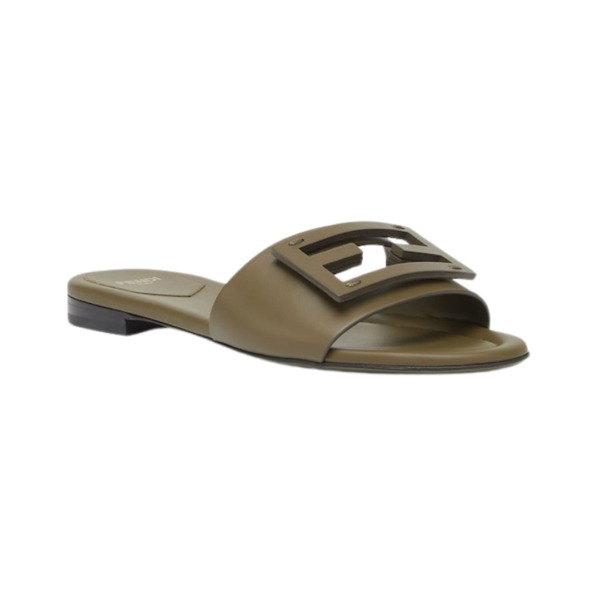 Flip-Flops aus grünem Leder