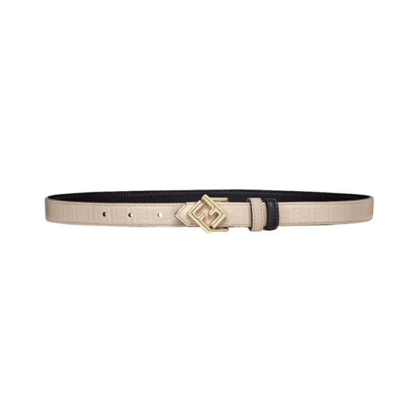 Beidseitiger Leder Gürtel in Schwarz und Beige 2cm
