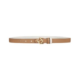 Beidseitiger beiger Leder Gürtel 2cm