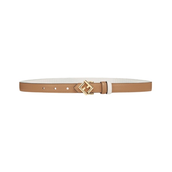 Beidseitiger beiger Leder Gürtel 2cm