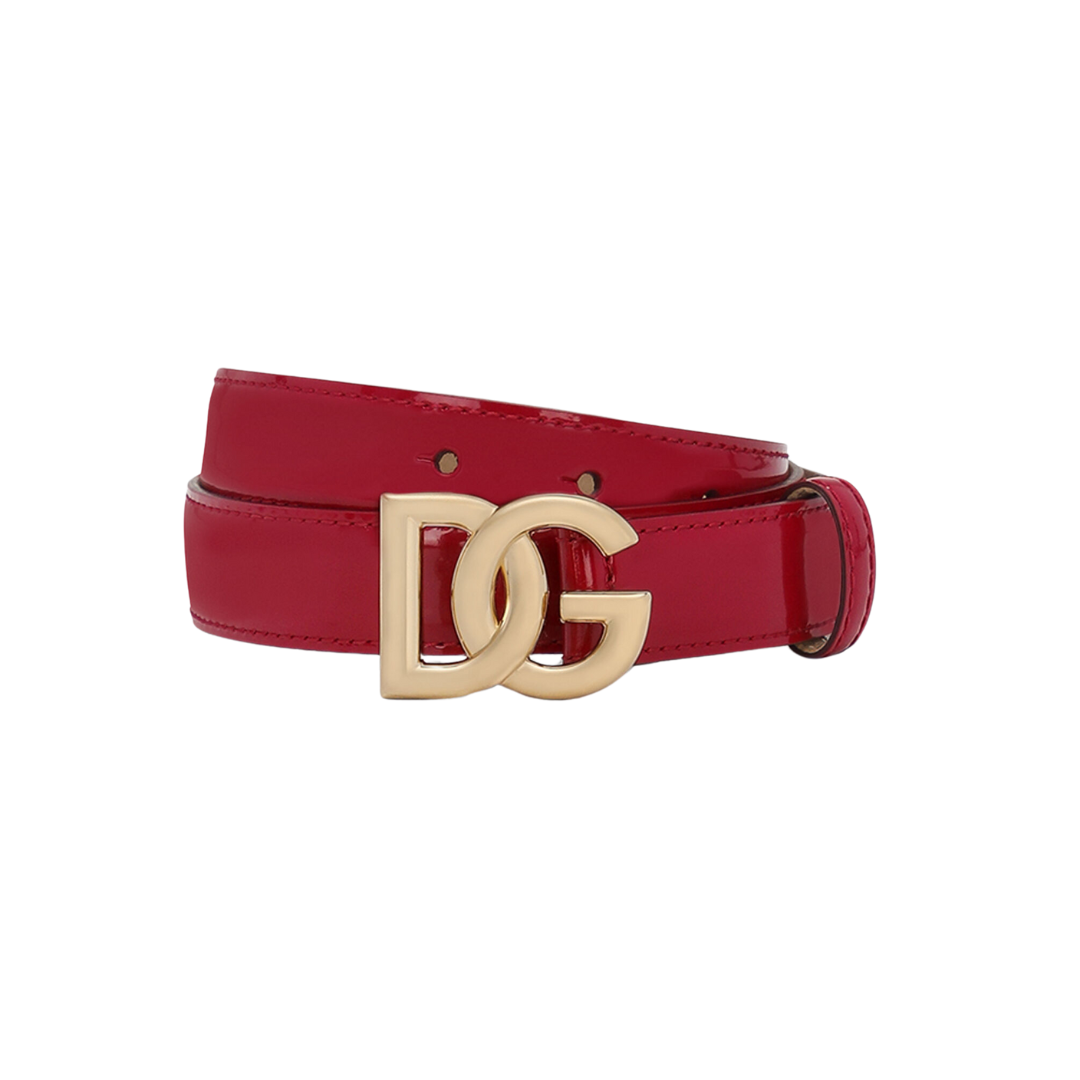 Polierter Kalbsleder-Gürtel mit DG-Logo 2.5cm