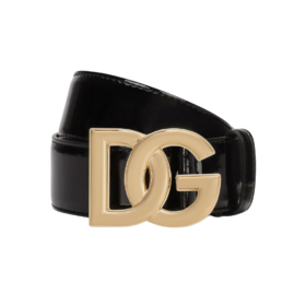Lackleder-Gürtel mit DG-Logo 4cm