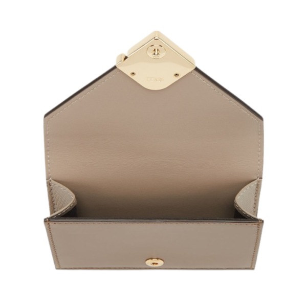 Brieftasche aus zweifarbigem Leder in Grau und grau-brauner Farbe 8cm