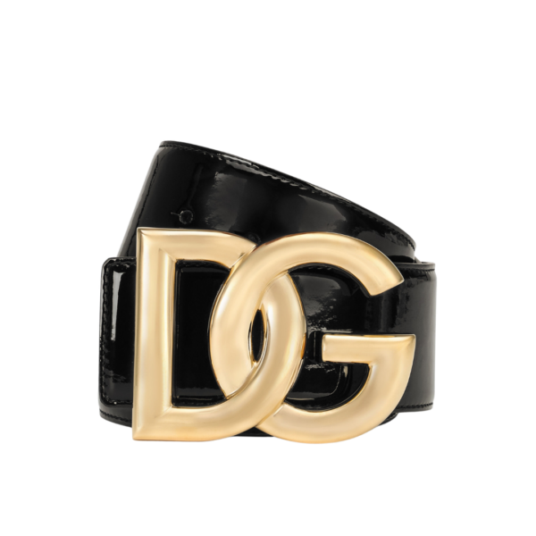 Lackleder-Gürtel mit DG-Logo 4cm