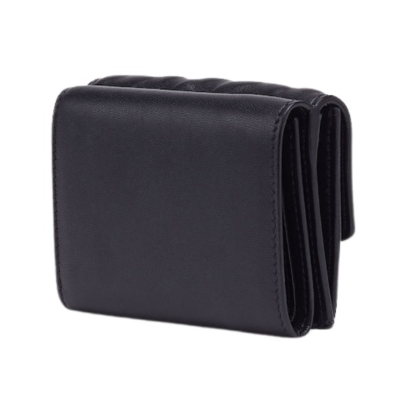 Brieftasche aus schwarzem Nappaleder 7.5cm