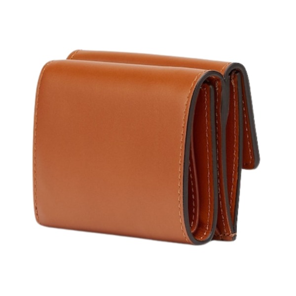 Brieftasche aus braunem Leder 7.5cm