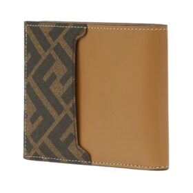 Bi-Fold Brieftasche mit Squared FF-Muster 9.5cm