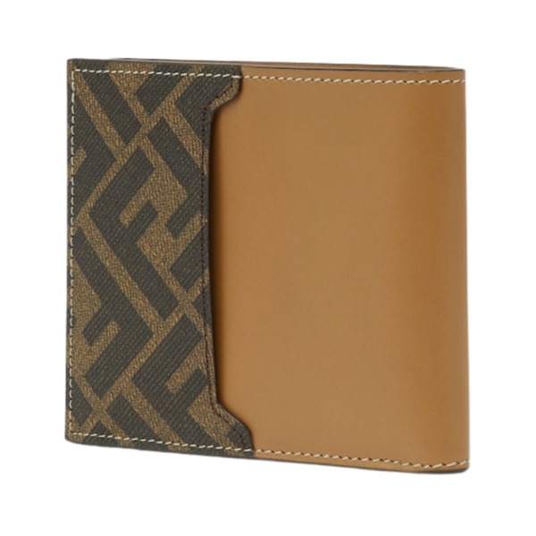 Bi-Fold Brieftasche mit Squared FF-Muster 9.5cm