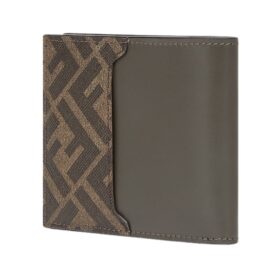 Bi-Fold Brieftasche mit Squared FF-Muster 9.5cm